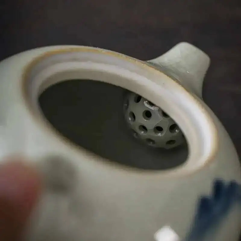 Multiple underglaze color hand-painted Ge kiln tea pots, ceramic ice cracked glaze single pot, Xi Shi pot, Kung Fu tea set tea Oasis Select