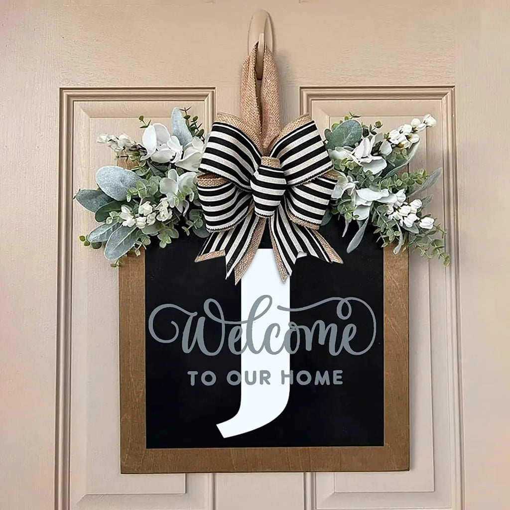 26-letter Personalized Front Door Decoration Door Hangings Layout Props Wooden Crafts Pendants Oasis Select J Round(30X30CM)