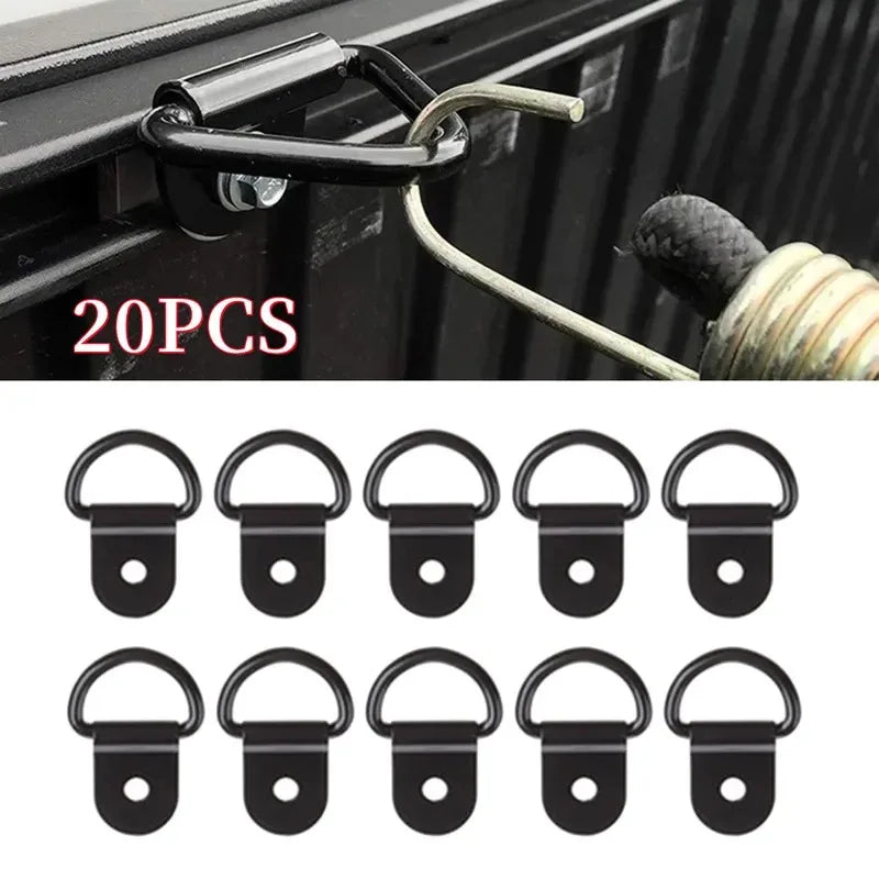 10-60PCS D Shape Tie Down Anchor Rings Iron Stainless Steel Cargo Tie Down Ring for Car Truck Trailers RV Boats Oasis Select