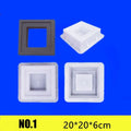 Plastic Hollow Brick Mold 20*20*6cm Square Wall Brick Mould 3D Carving Anti-Slip Cement Antique Brick Mold Garden Wall Oasis Select 1