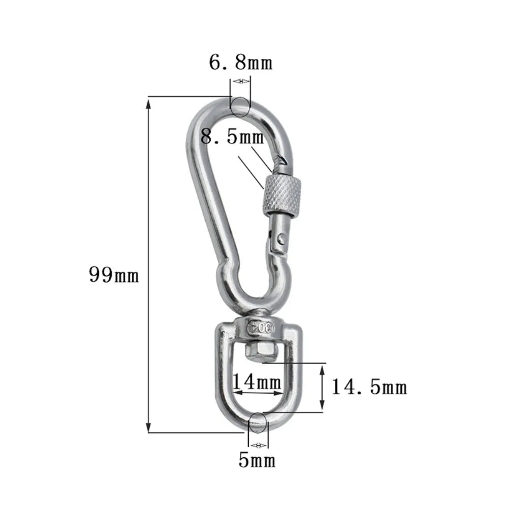 New Stainless Steel Snap Hooks Locking Quick Release Dog Leading Carabiner Clip Carabiner Clips For Dog Walking Camping Oasis Select 7mm