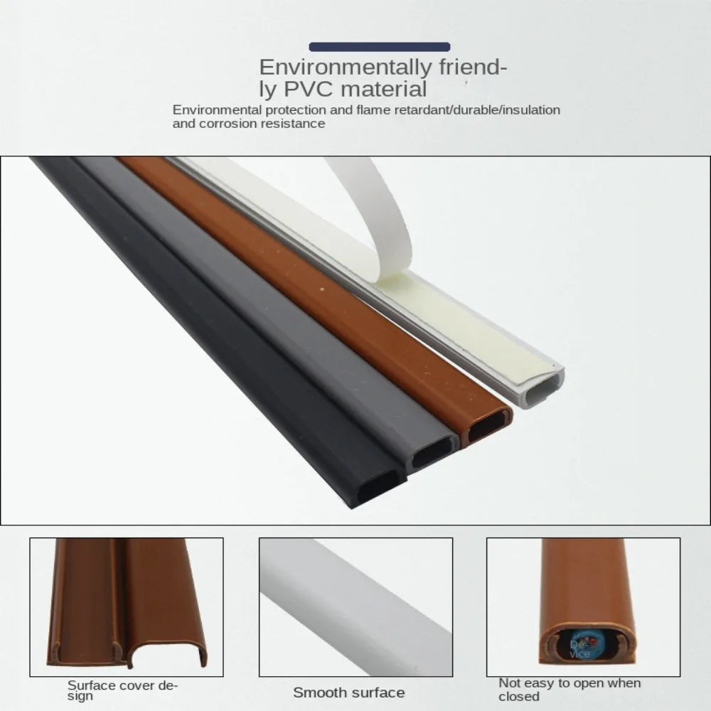 Self-Adhesive Floor Cord Cover Anti-extrusion Cord Protector Extension Wiring Duct Protector Wire Organizer Electric Wire Slot Oasis Select