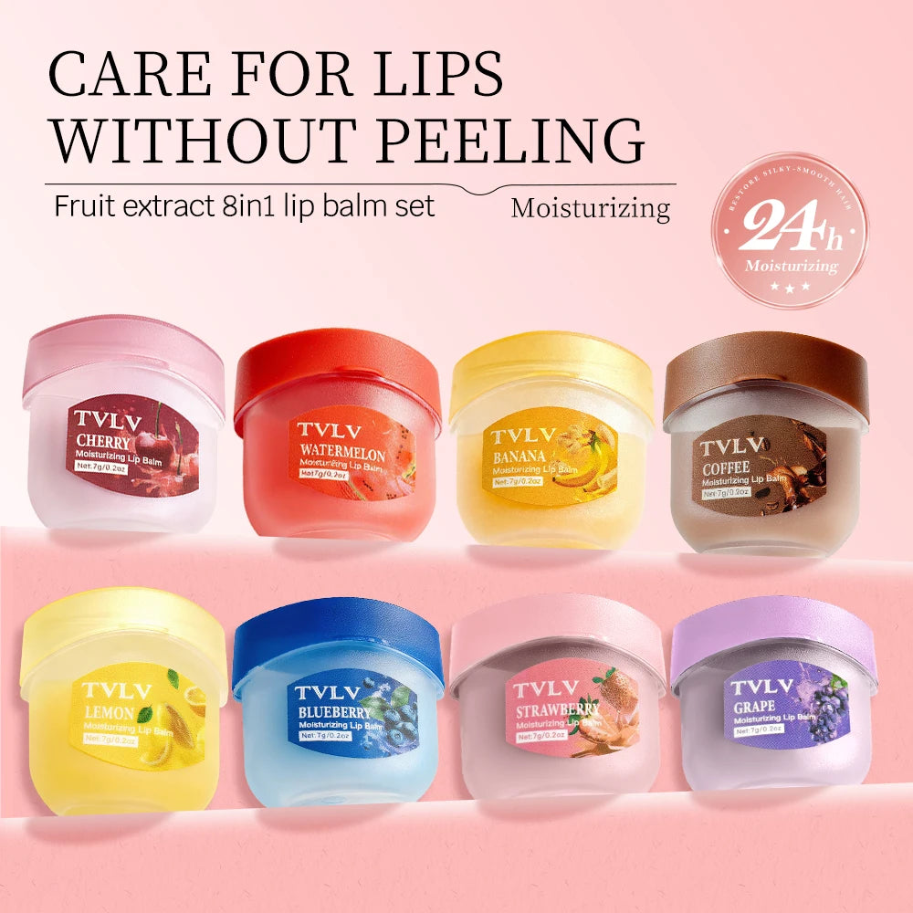 TVLV Fruit Extract Lip Balm Set – 4, 6 & 8-Piece Moisturizing Lip Balm Set Oasis Select