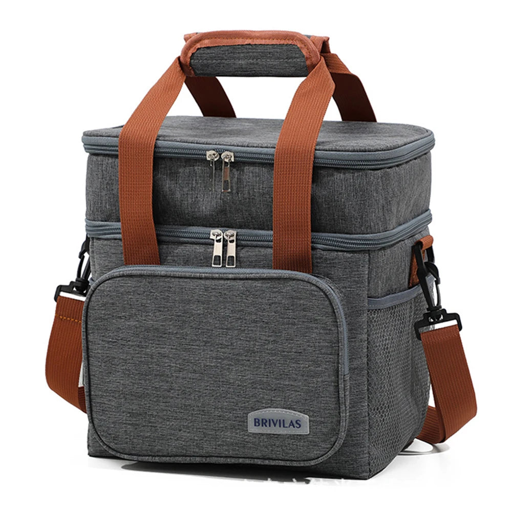 Insulated Lunch Bag – Expandable Double Deck Leakproof Tote