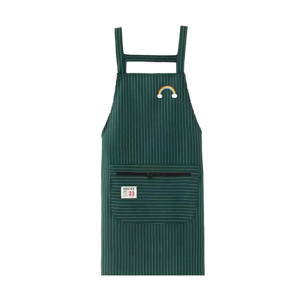 Waterproof Anti-Oil Kitchen Apron with Zipper Pocket | PVC