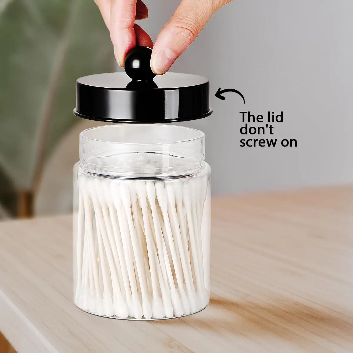 Bathroom Vanity Storage Organizer Set -- Farmhouse Decor Qtip Holder for Cotton Swabs,Makeup Sponges,Flossers,Paper Clips Oasis Select