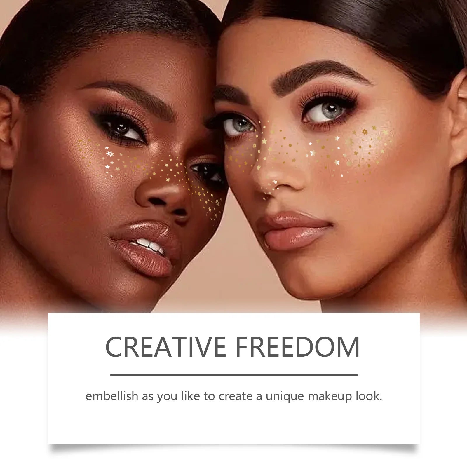Facial Spot Glitter Sticker Fake Freckle Metallic Golden Irregular Waterproof Temporary Tattoo Star Sticker For DIY Makeup Party Oasis Select