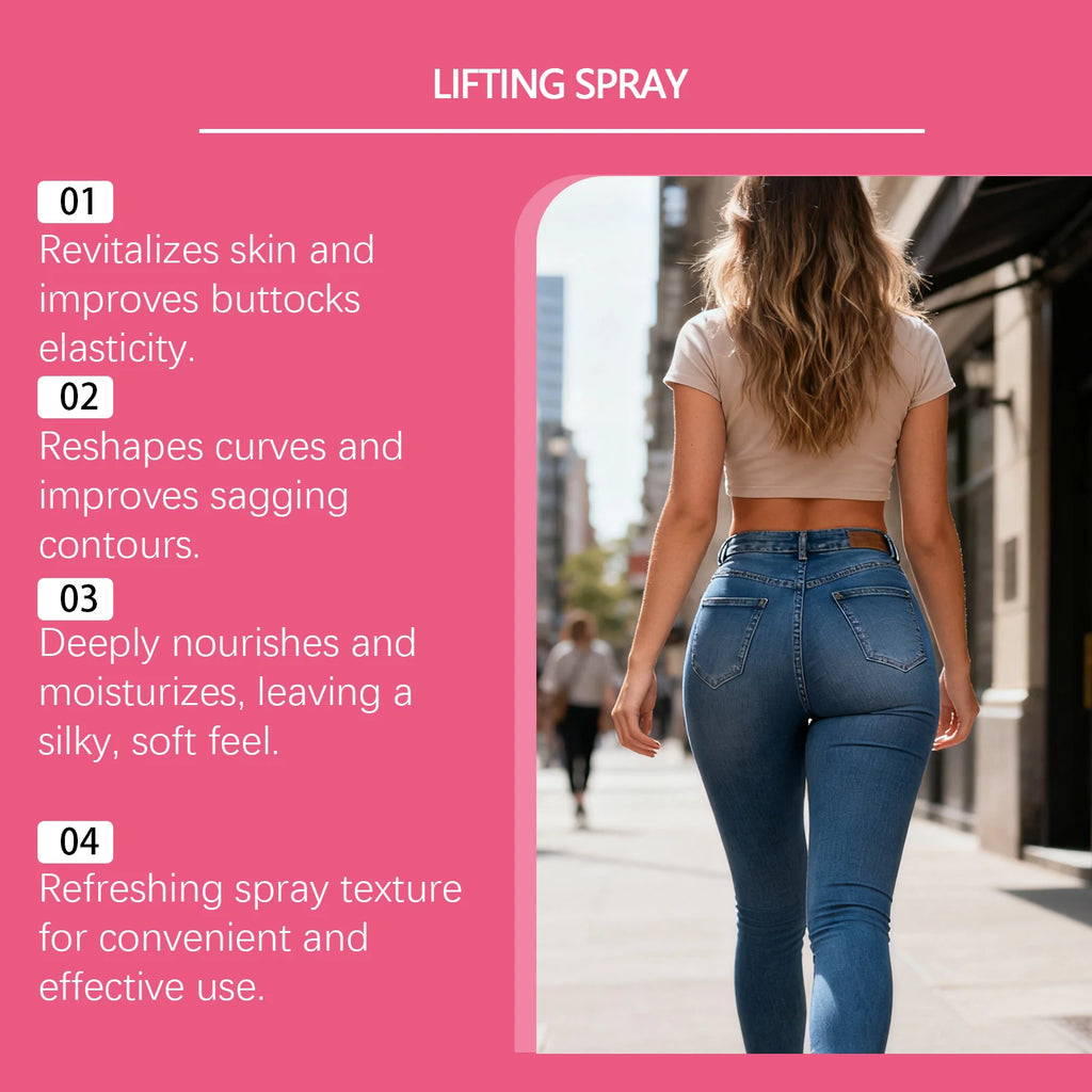 Firming Buttocks Skin Care Spray Enhance Buttock Contours Gently Massage Fuller Smooth, Moisturized Soft Refreshing Skin Care Oasis Select
