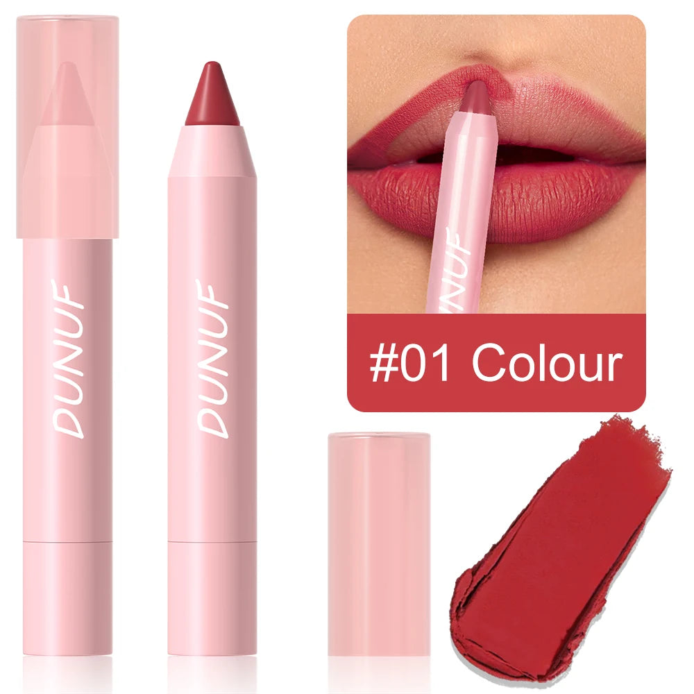 DUNUF 1 Pcs Matte Lip Liner Velvet Lip Gloss Waterproof Long-Lasting Easy to Color Music Festival Ready Lip Makeup for Lipstick Oasis Select 01 Full Size