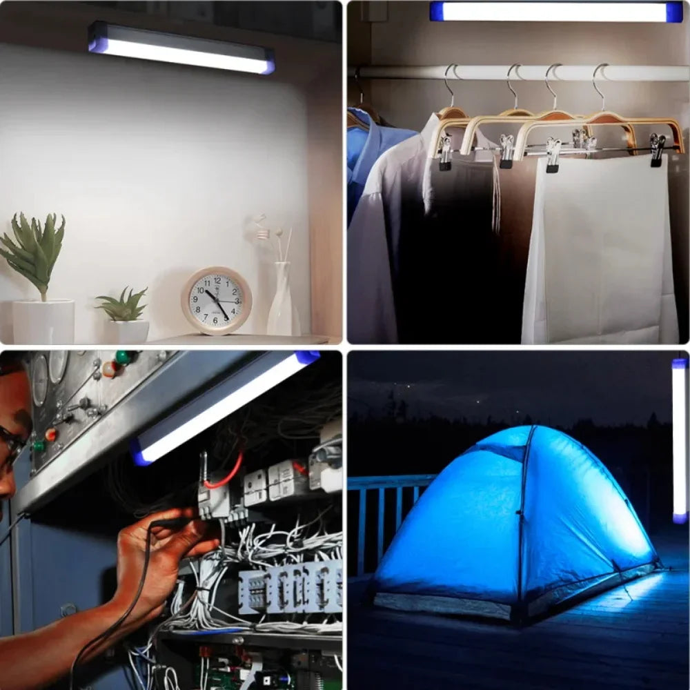 30CM LED Rechargeable Tube Camping Light Magnetic Suspension Portable Light Bulb for Emergency,Night Market,Outdoor Lighting Oasis Select