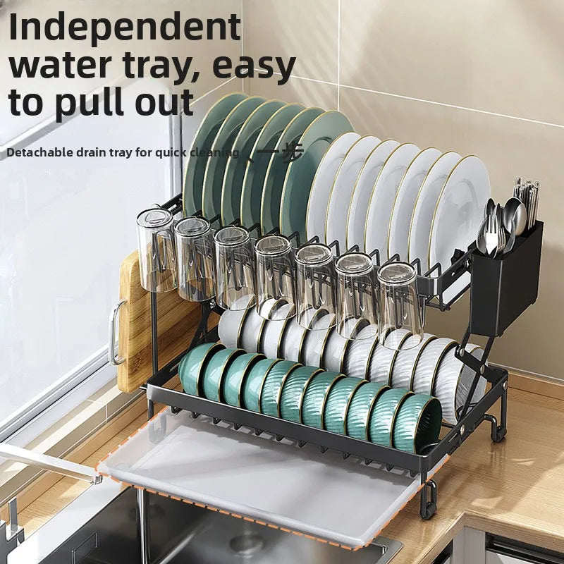 Kitchen, tableware, drain rack, dish storage rack, foldable household countertop, bowl rack, shelf Oasis Select