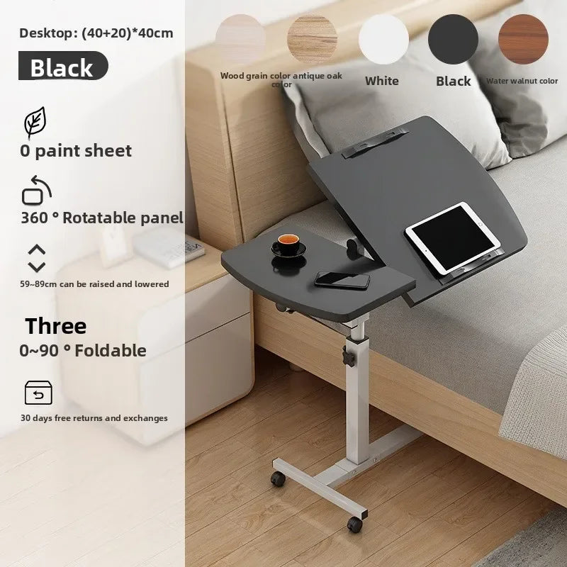 Multi-functional Popular mobile lifting bedside table laptop computer desk for office use, can lift simple table Durable Oasis Select T01 black
