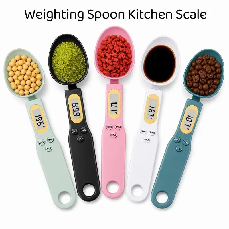 1/2Pcs Digital Measuring Spoon Scale Easy to Clean LCD Display 0.1-500g Food Weighing Tool for Kitchen Baking Pet Food Measuring Oasis Select