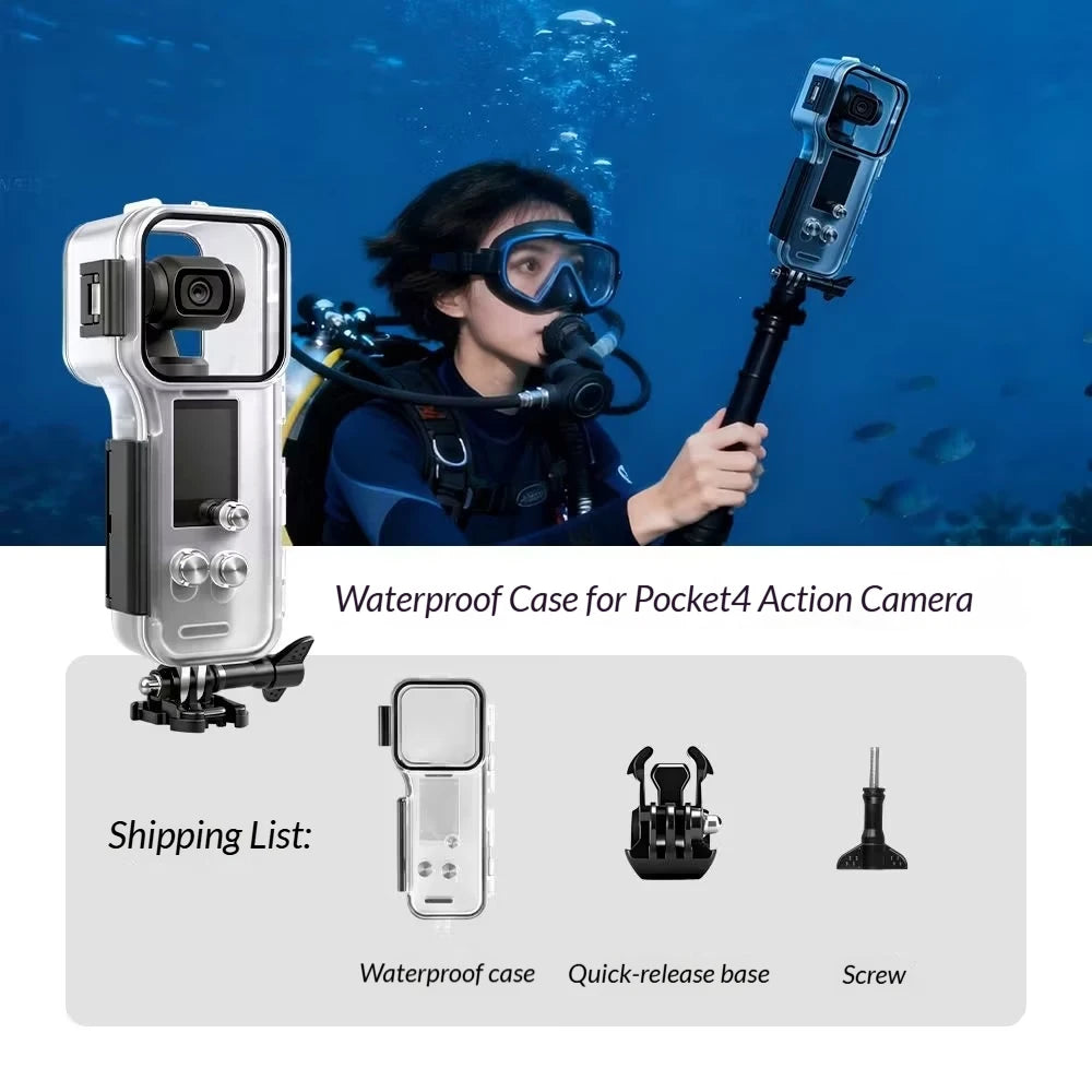 DJI Osmo Pocket 4 Waterproof Case – 60M Diving Housing