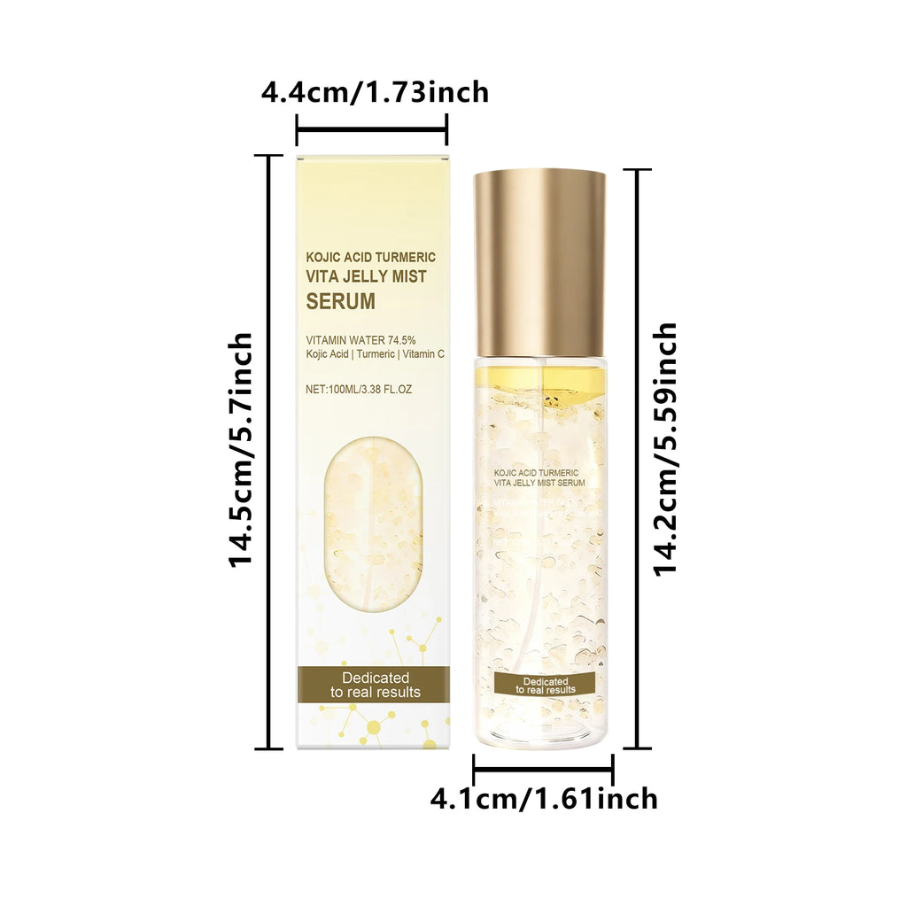 Jelly Mist Serum Brightening Firming Hydrating Face Spray Smoothing Facial Hyaluronic Acid Collagen Moisturizing Skincare Set Oasis Select Yellow KojicTurmeric