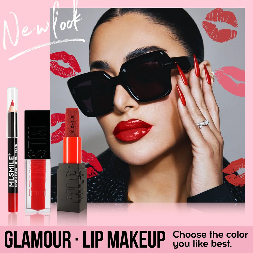MLSMILE Matte Lipstick Set – Velvet Lip Glaze & Liner Kit Lip Makeup Kit Oasis Select