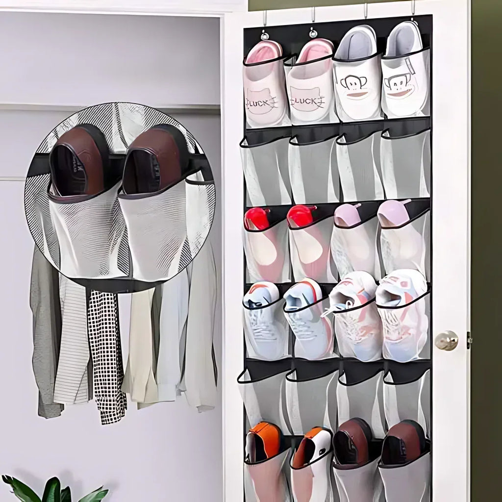 Over The Door Shoe Rack With 24 Large Mesh Pockets Hanging Shoe Organizer For Closet Hanging Shoe Rack Holder Hanger Oasis Select