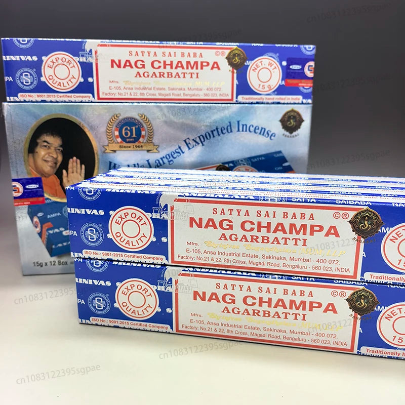 12Boxes Satya Origin100% 15g Hand-Rolled Incense Sticks, SANDAL WOOD，MONEY MATRIX，NAGCHAMPA Multiple Flavors for Yoga Meditation Oasis Select