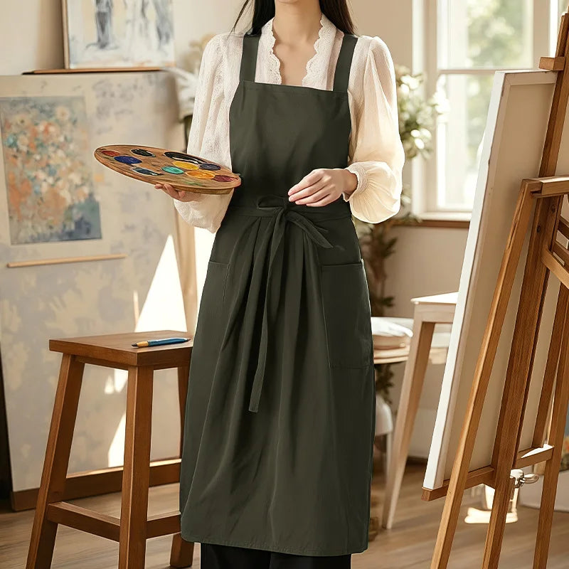 Nordic Florist Apron Cotton Gardening Coffee Shops Kitchen Aprons For Women Cooking Baking Restaurant Retro Pinafore Oasis Select