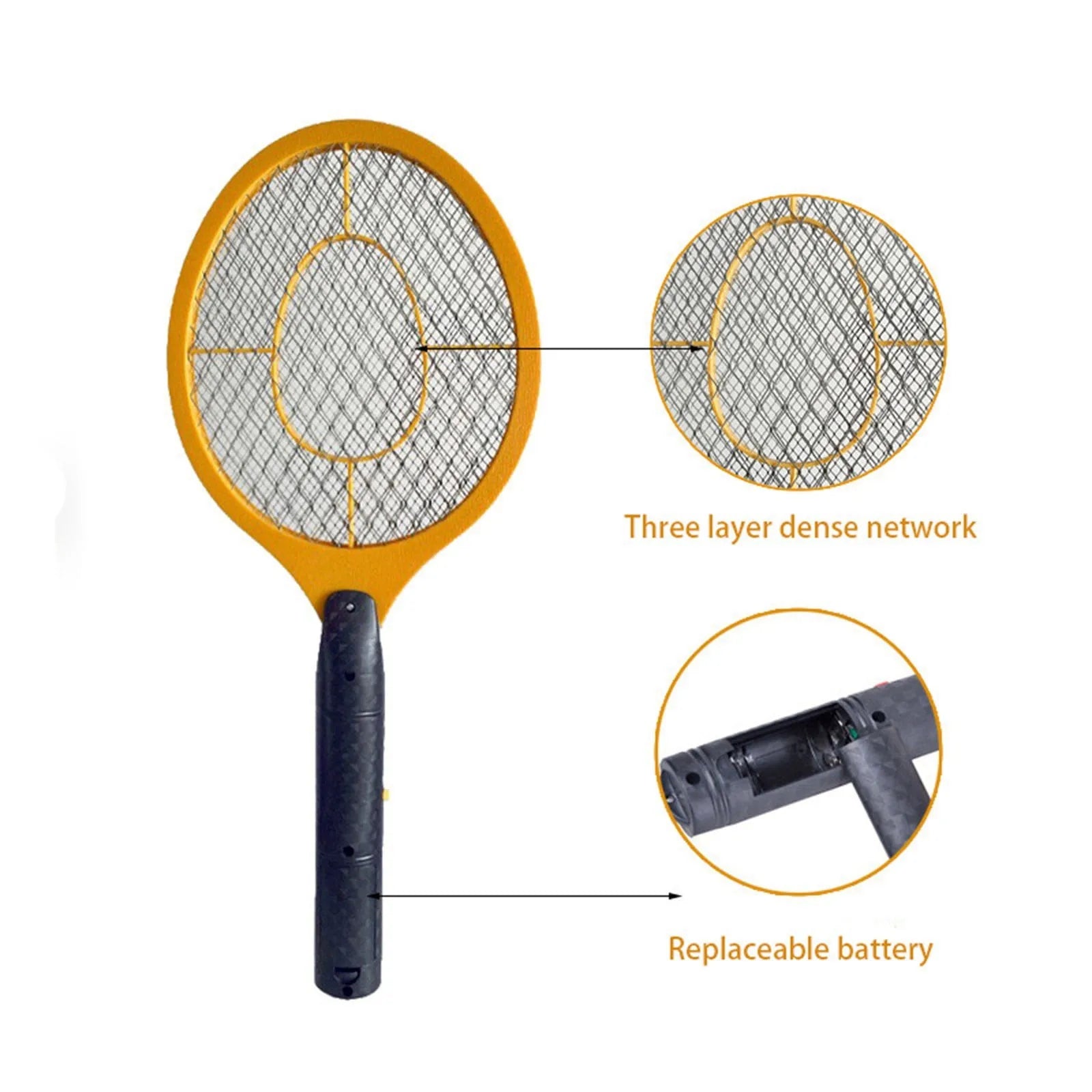 2in1 Insect Racket Electric Mosquito Killer Outdoor/Indoor Electric Household Insects Killer Tool (Not Included Batteries） Oasis Select