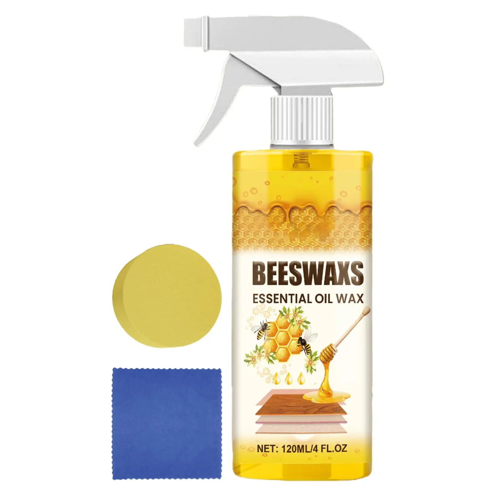 Wood Restorer Spray 120ml Wood Care Polishing Beeswax Spray Waterproof Multipurpose Floors Chair Cabinet Furniture Polishing Oasis Select