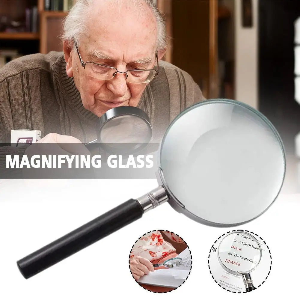 10X Handheld Magnifying Glass – Clear Lens & Non-Slip Handle
