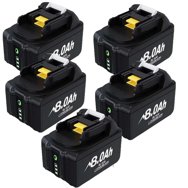 For Makita 18V Battery 8000mAh Replacement Battery Compatible For Makita BL1830 BL1850 BL1840 BL1840B BL1850B BL1890 Power Tools Oasis Select 5PCS 8.0Ah