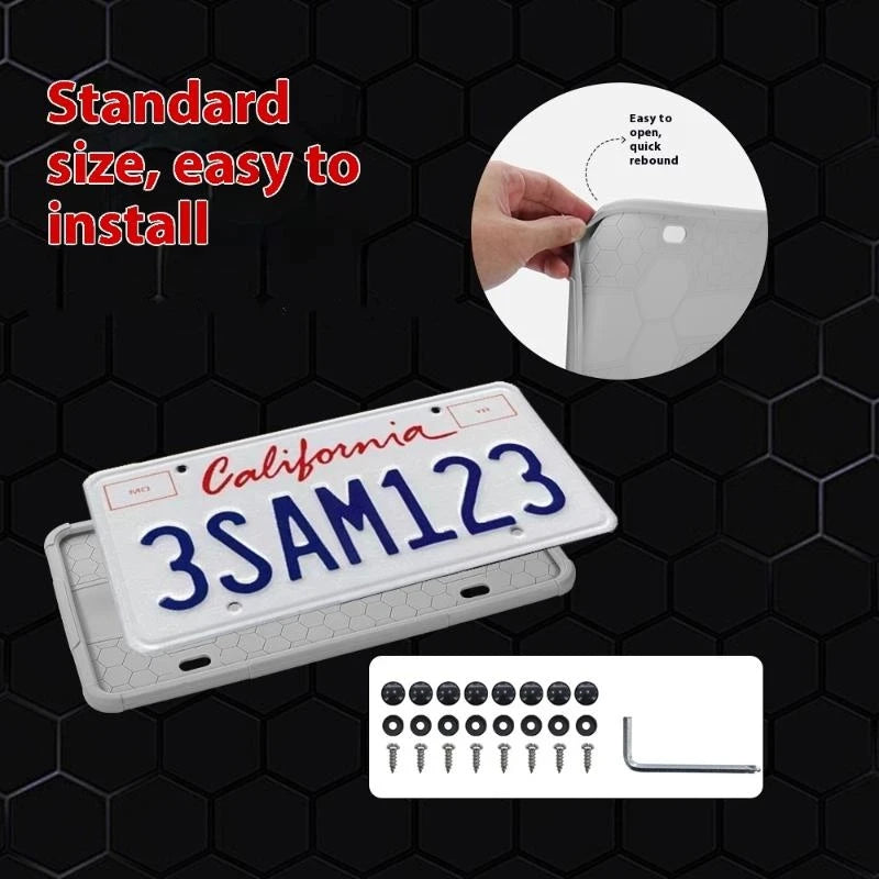 Silicone Black License Plate Frame Covers 2 Pack- Front Or Back Car Plate Bracket Holders. Rust-Proof, Rattle-Proof Accessories Oasis Select