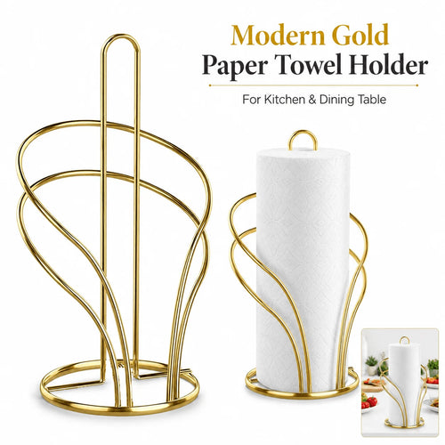 1 metal paper towel holder, a countertop-standing roll holder. Fits standard kitchen paper rolls. Paper towels not included. Oasis Select