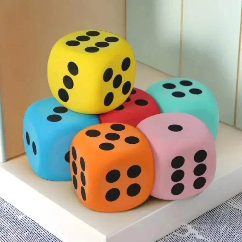 80mm Large Foam Dot Dices Six Sides Dices Kids Counting Toy Learning Aids for Class Board Game Classroom Math Teaching Oasis Select