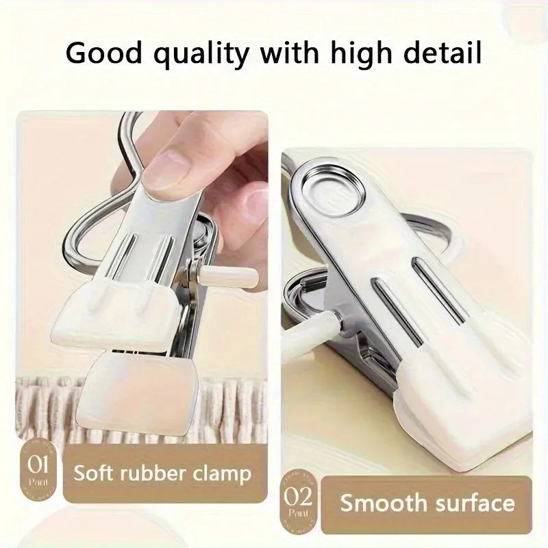 12PCS Adjustable Clip on Hangers, Anti Slip and Space Saving Metal Hangers, Suitable for Pants, Skirts and All Clothing Oasis Select