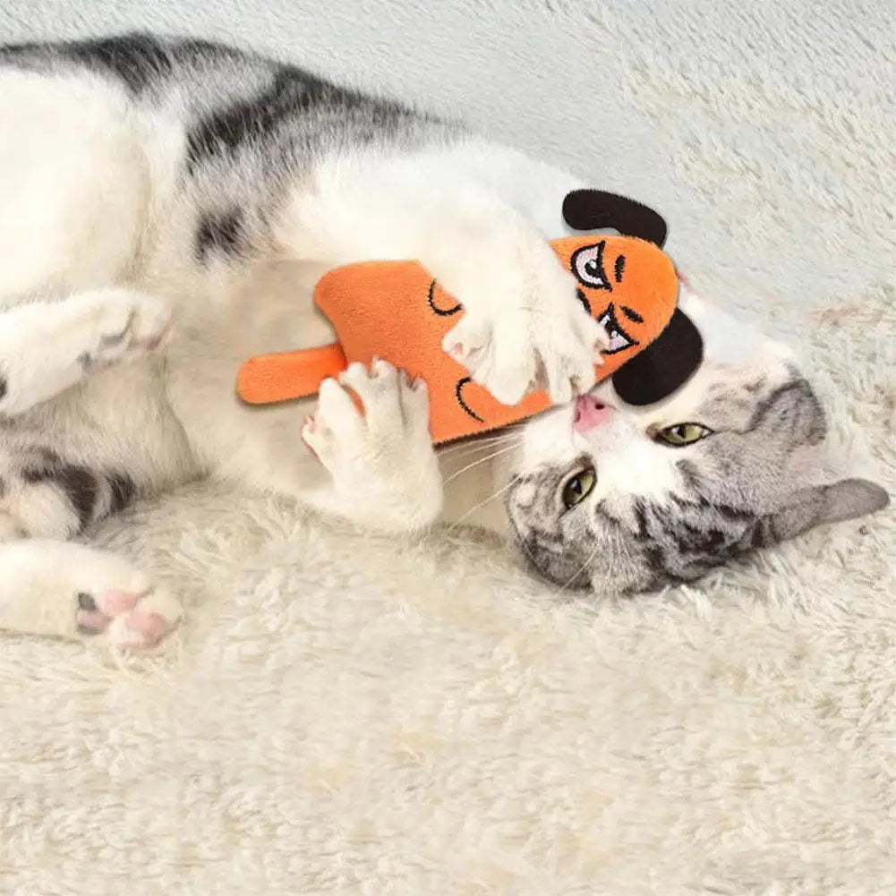 Catnip Plush Cat Toy – Cartoon Expression Crinkle Mouse