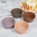 4/8/12pcs Muffin Silicone Cup Liners Cupcake Mold High Temperature Resistant Reusable Baking Wedding Birthday Party Decorations Oasis Select 4PCS