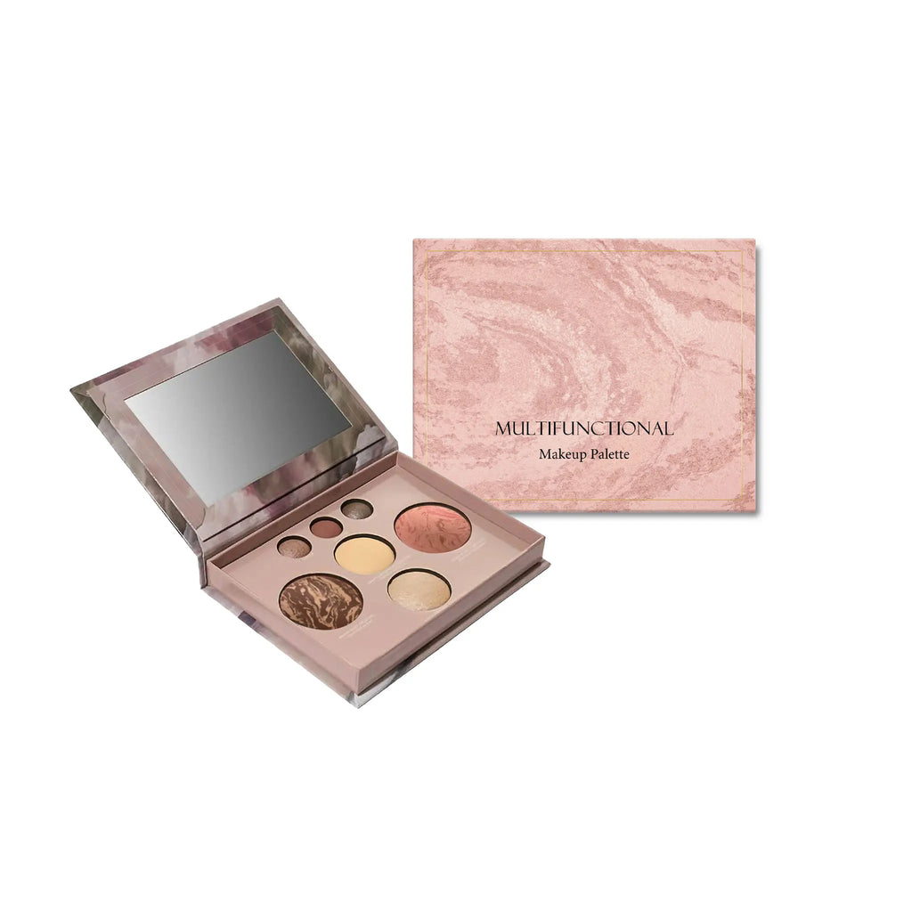 Moisturizing Multi-Functional Makeup Palette Matte and Shimmer, Easy Apply Highlighter Blush Contour Professional Palette Oasis Select