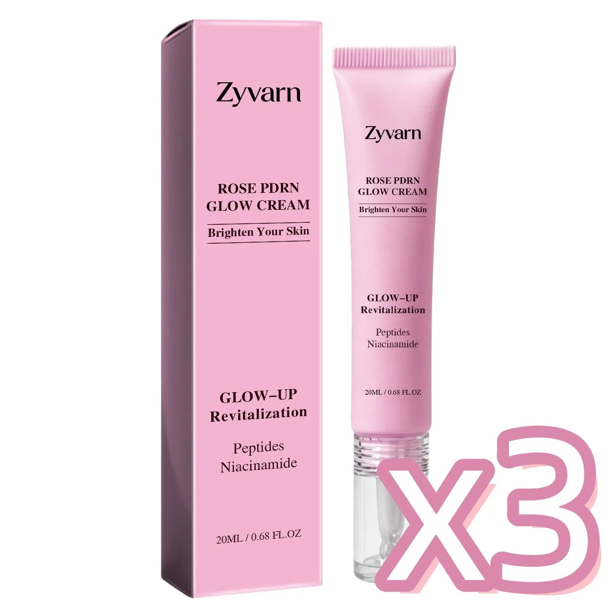 Pure Rose PDRN Glow Boost Cream Rejuvenating Long-lasting Hydration for Natural Radiant Skin Nicotinamide & Peptide Facial Cream Oasis Select 20g Boxed x 3