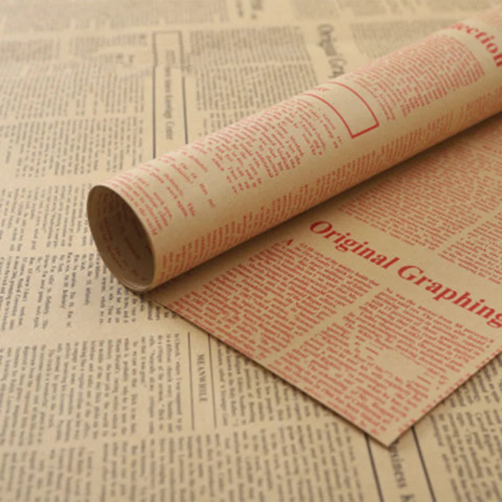1sheetsper pack, vintage English newspaper kraft paper, brown kraft outer wrapping paper for gift packaging for gift wrapping Oasis Select RED
