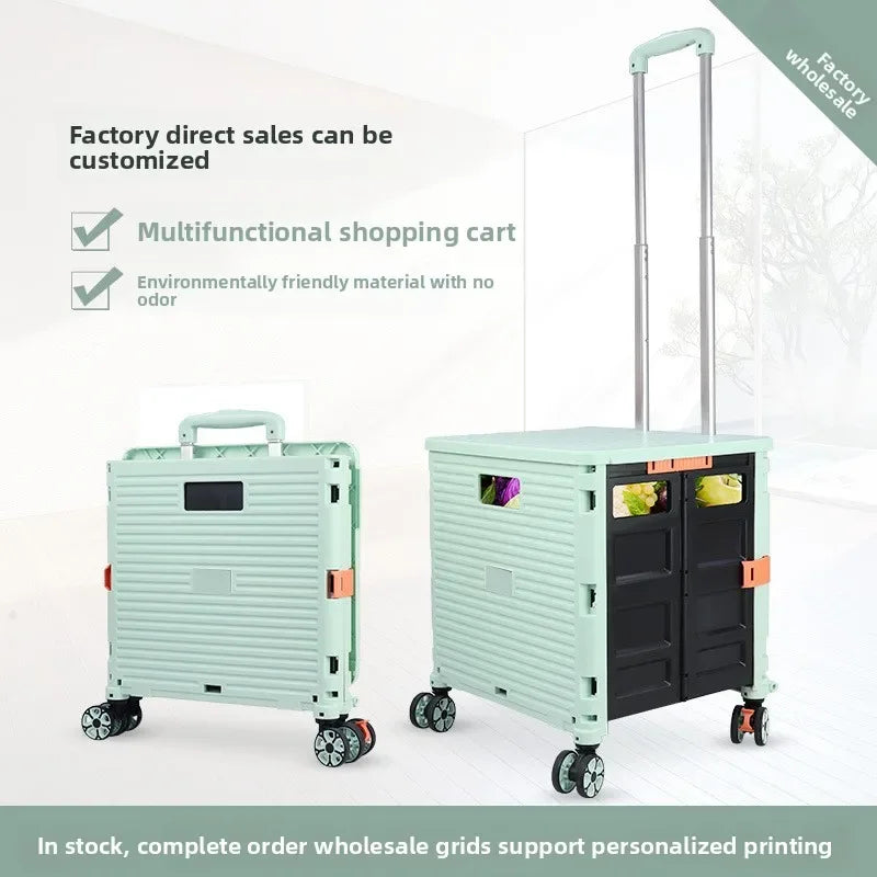 Multi-functional Baoyu folding universal wheel eight-wheel shopping cart, home shopping cart outdoor car, storage box Oasis Select
