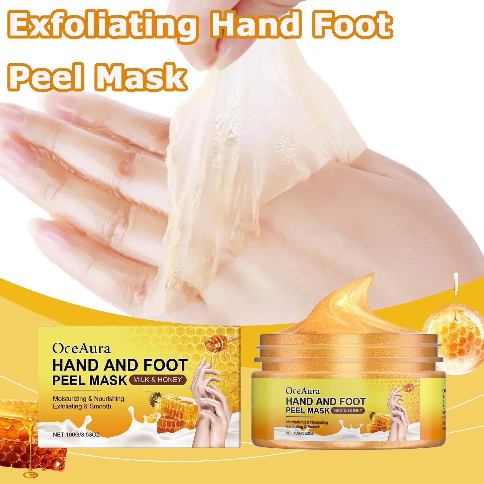 OceAura Exfoliating Hand & Foot Peel Mask – Milk & Honey Exfoliating Peel Mask Oasis Select