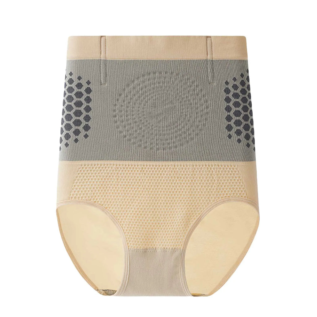 Seamless High Waist Body Shaping Panties for Women Abdomen Control Therapy Warm Uterus Slimming Underwear Shaper Briefs Oasis Select Complexion M
