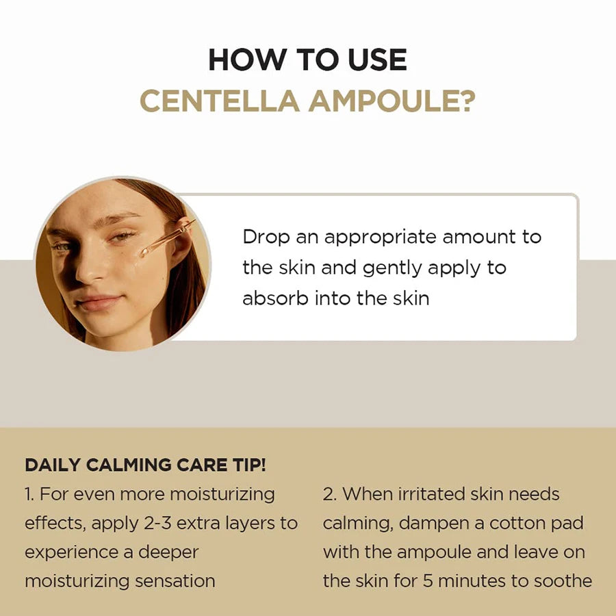 Madagascar Centella Asiatica Ampoule Facial Serum , Prone and Sensitive Skin Moisturizing Skin Firming Korean Glass Skin car Oasis Select