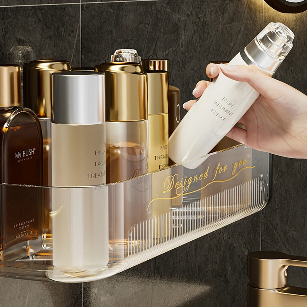 Acrylic Corner Bathroom Storage Rack & Cosmetic Organizer