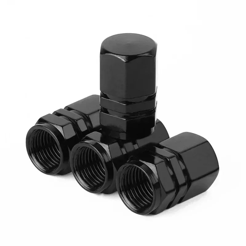 4/8Pcs Universal Premium Aluminum Car Tyre Air Valve Caps Bicycle Tire Valve Cap Car Wheel Styling Red Black Blue Silver Gold Oasis Select black 4pcs