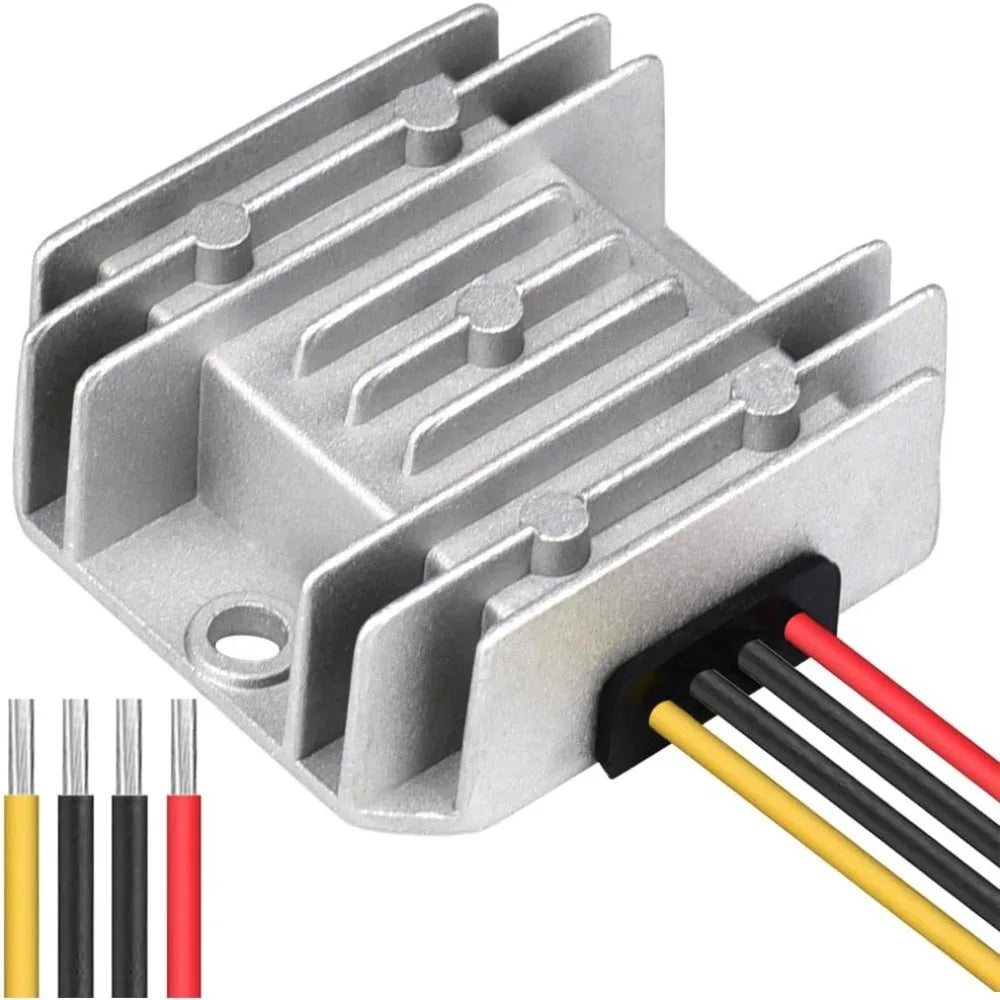 DC 8V-40V to 12V 10A Automatic Buck/Boost Converter Voltage Reducer Waterproof Regulated Power Supply for Golf Cart Club Car Oasis Select