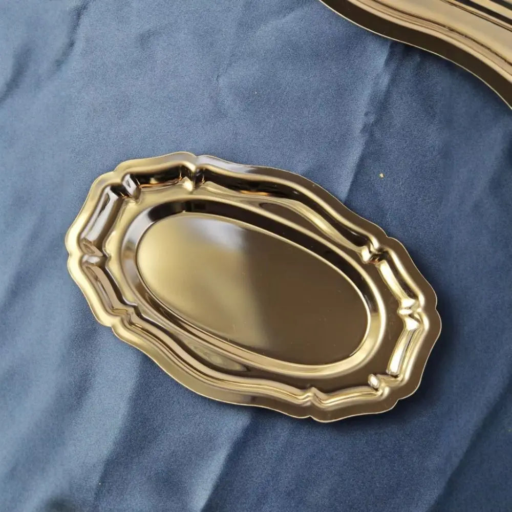 Mirror Finish Stainless Steel Cake & Dessert Serving Tray