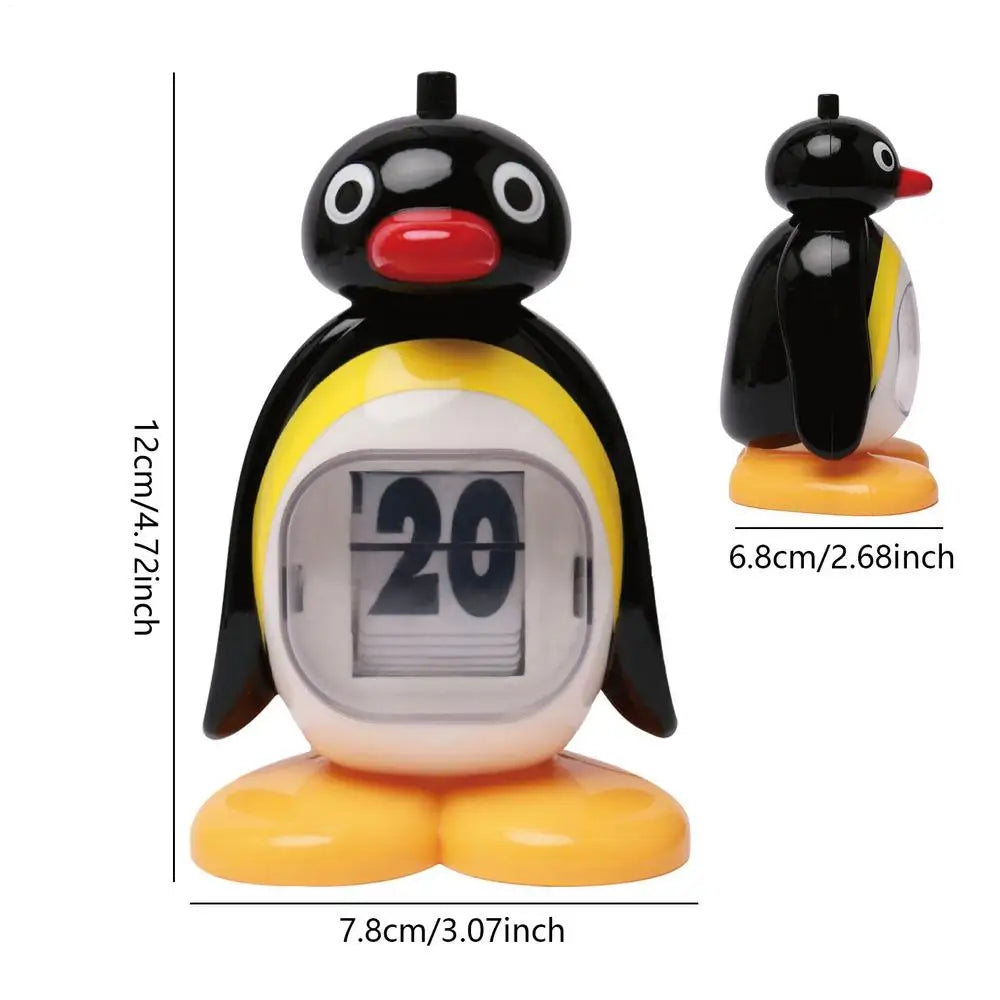 Penguin Calendar Perpetual Creative Animal Decoration Pressing Perpetual Calendar Ornament Retro for Birthday Living Room Home Oasis Select Black