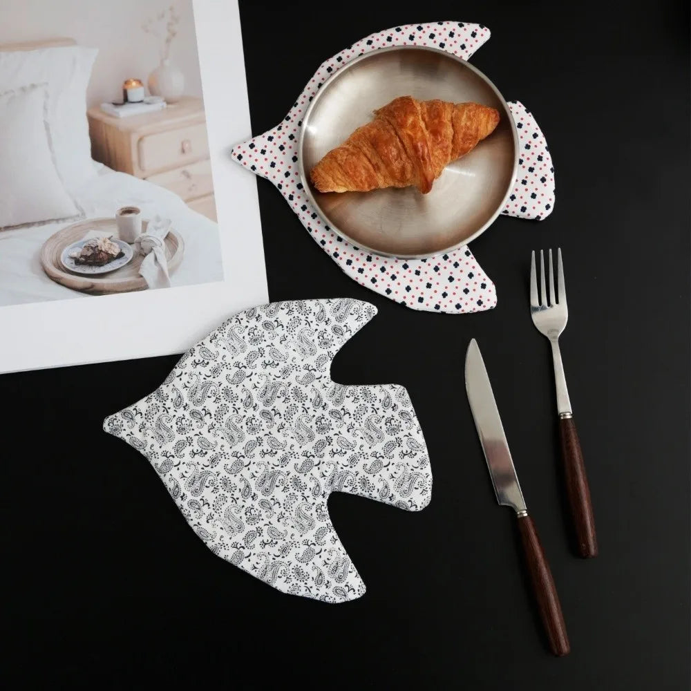 Vintage Bird Cotton Coaster – Washable Heat-Insulating Placemat