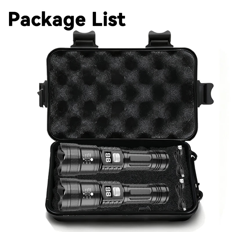 Rechargeable LED Flashlight – Zoomable Waterproof Tactical Torch
