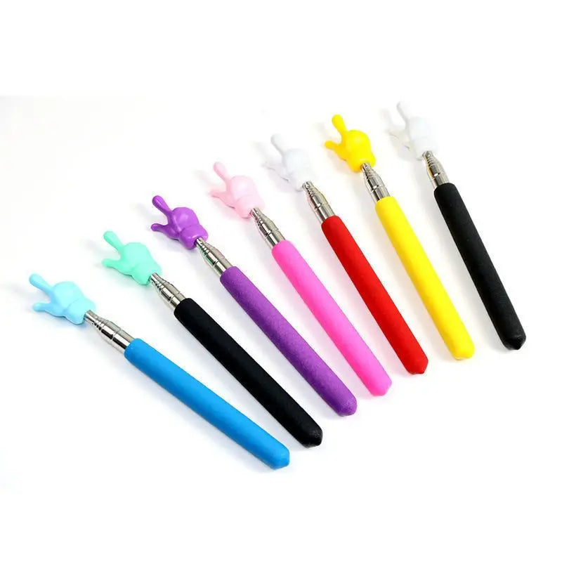 Retractable Teacher Pointer Finger Design StainlessSteel Telescopic School Teaching Pointer Stick Teacher Supplies For Classroom Oasis Select