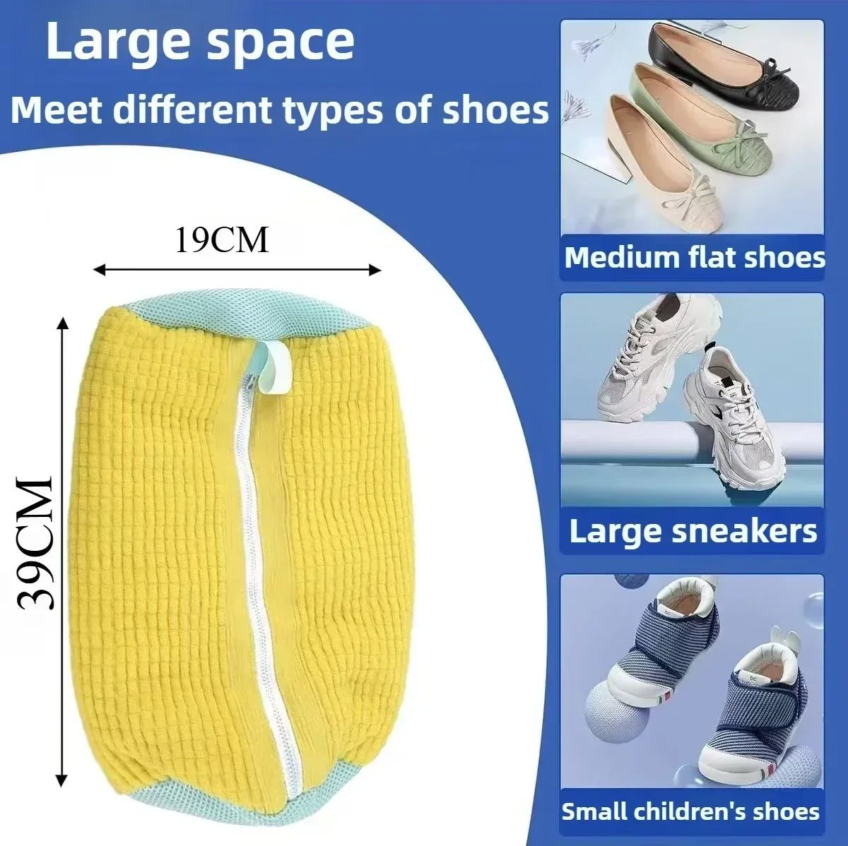 Laundry Bag Sneaker Washing Machine Bag Hands-Free Cleaning with Lining Mesh Thorough Wash for Shoe Protects Washing Machine Oasis Select YELLOW