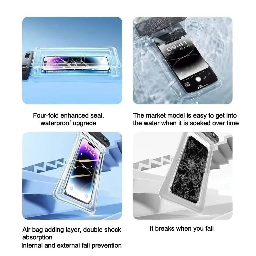 1-20PCS High Transparency Waterproof Phone Pouch with Air Cushion Floating Touch Screen Compatible for Swimming Rafting Beach Oasis Select